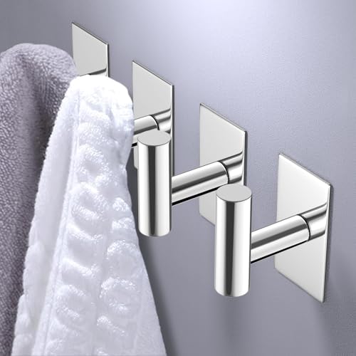 VAEHOLD Heavy Duty Waterproof Towel Hooks, Chrome, 2 Pack