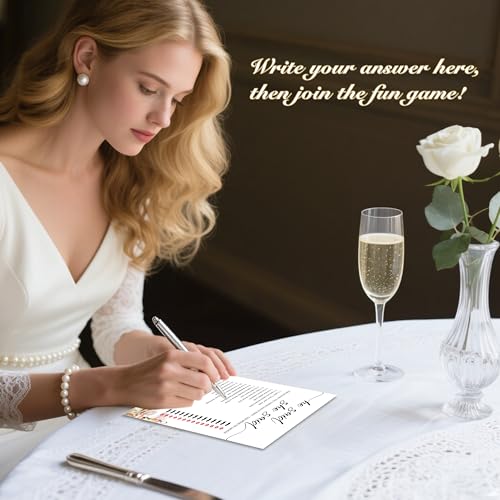 Fall Bridal Shower Games Cards Set - He Said She Said Wedding Party 25 Pack