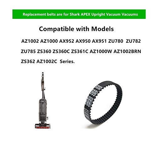 Replacement Vacuum Belt for Shark APEX AZ1002, AZ1000, AX950 - 2 Pack