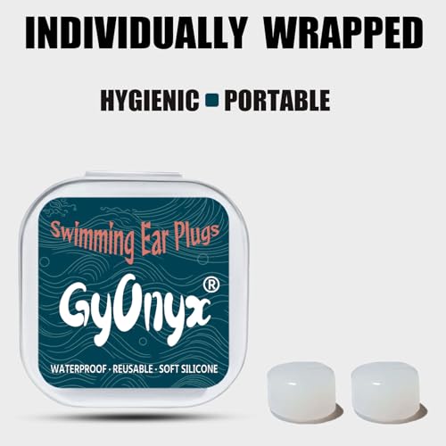 4 Pair Silicone Adult Ear Plugs for Swimming, Sleeping, Reusable Waterproof Swimming Ear Plugs for Kids, Men, Women, Water Play Accessories for Surfing, Floating, Pool (4 Colors & 4 Cases)