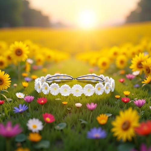 White Daisy Flower Crown Headband Boho Floral Hair Wreath for Wedding and Festivals