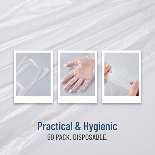 Long Disposable Gloves - 50 Count Elbow-Length Cleaning Sleeves