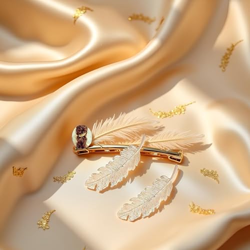 2-Piece Gold Vintage Leaf Hair Clips & Barrettes Hair Jewelry