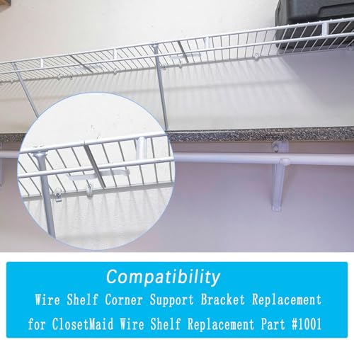 4-Pack White Wire Shelf Corner Support Brackets for ClosetMaid