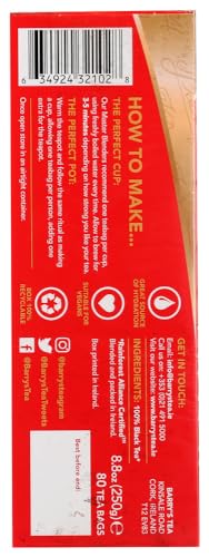Barry's Tea Gold Blend 80 Count Tea Bags (Pack of 6) - Premium Black Tea