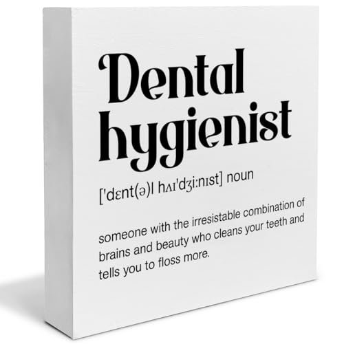 Dental Hygienist Definition Wood Box Sign Desk & Office Decor 5x5