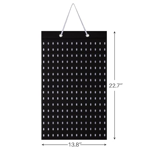 PACMAXI Black Hanging Shoe Charm Organizer with 224 Holes - Large Capacity Wall Mount Storage