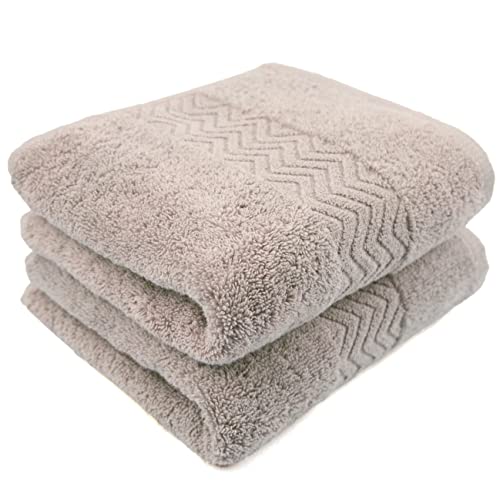 Cleanbear 100% Cotton Hand Towels - Ultra Soft & Absorbent, Khaki, Set of 2