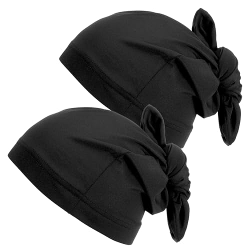Gtziqa 2 Pcs Large Dreadlock Bonnet Cap for Long Hair and Locs, Black