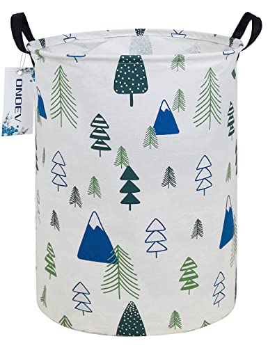 Forest Round Laundry Hamper - Waterproof Cotton Canvas Storage