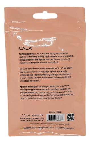 Cala Square Cosmetic Sponges, Non-Latex Makeup Applicators, 2 Count