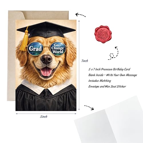Ami Funny Graduation Card 2026 5x7 Inch with Envelope and Sticker