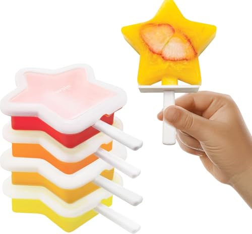 Tovolo Star Shaped Popsicle Molds - Pack of 4, BPA Free Silicone