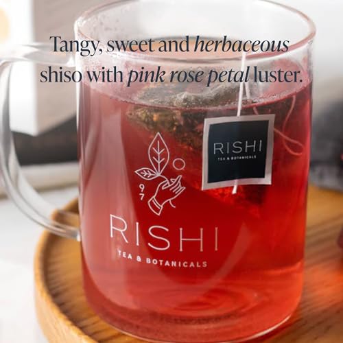 Rishi Tea Pink Lemon Ginger Herbal Tea, Organic Caffeine-Free, 30 Tea Bags