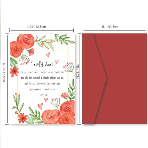Watercolor Floral Thank You Card for Aunt - Heartfelt Message
