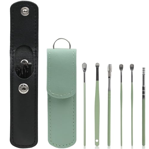 12-Piece Carbon Steel Ear Cleaning Set with Leather Storage Case