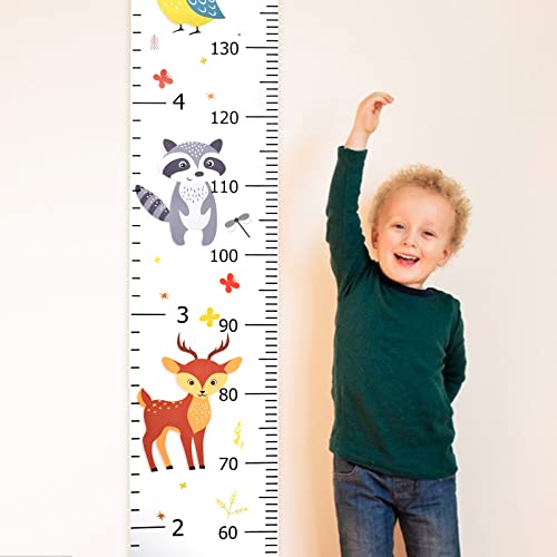 Animal Style Kids Height Chart - Canvas Growth Ruler for Nursery Wall Decor