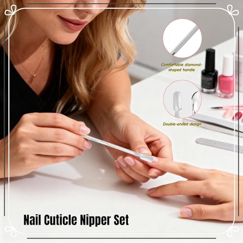 TIKIYOUN Stainless Steel Cuticle Nipper and Dual-Head Pusher Set