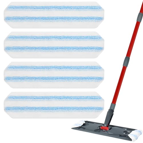 Yuunaie Microfiber Mop Replacement Pads for O-Cedar H2prO Flat Mop - 4 Pack, Reusable & Machine Washable