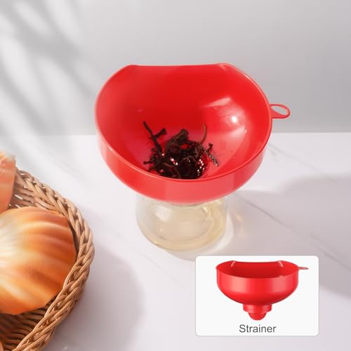 Pisol Red Wide Mouth Funnel for Kitchen Use - Food Grade, Rotating Design, 4 Sizes
