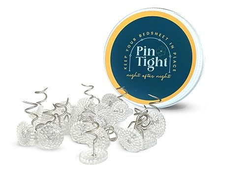 PinTight Bed Sheet Holder Fasteners with Metal Clips - Fits All Mattress Sizes