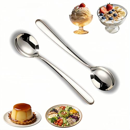 SAYUANVA Stainless Steel Long Handle Spoons - Set of 2, 8.15 Inch