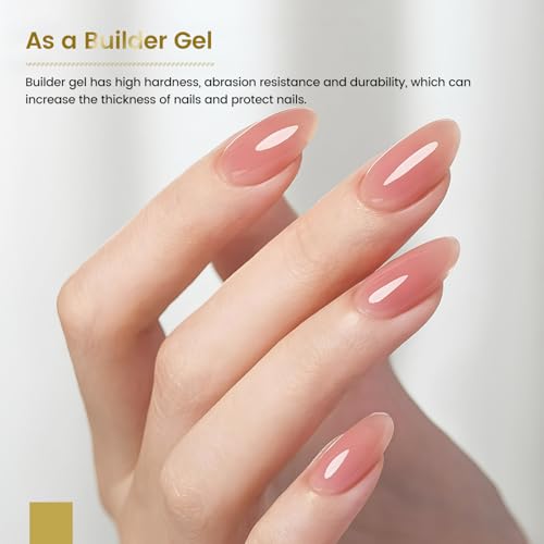 JODSONE 3-in-1 Builder Base Gel, 16.5ml No Wipe UV/LED Nail Gel