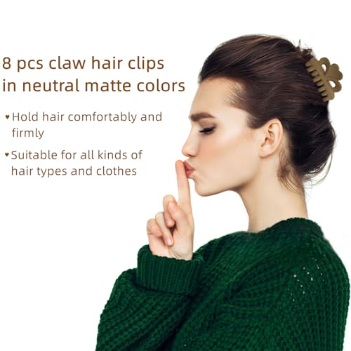 Mary Lavender Mini Hair Claw Clips 8-Pack Non-Slip Small Jaw Clips