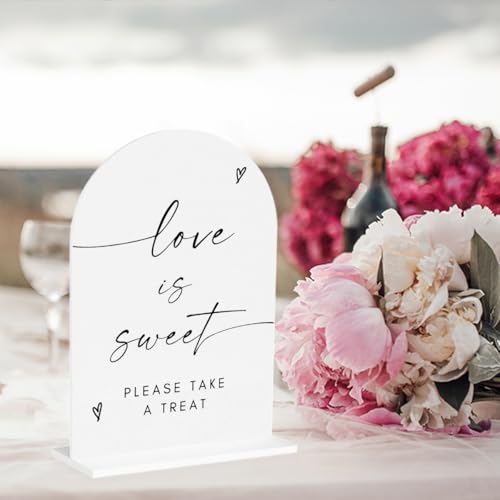 Love Is Sweet Dessert Bar Acrylic Sign for Weddings & Events