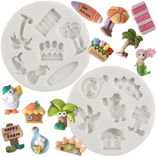 Sea Life Silicone Fondant Molds Set for Cake Decorating - 2pcs