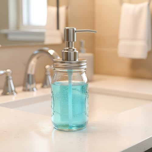 Mason Jar Soap Dispenser Lids - 2 Pack Stainless Steel Pumps