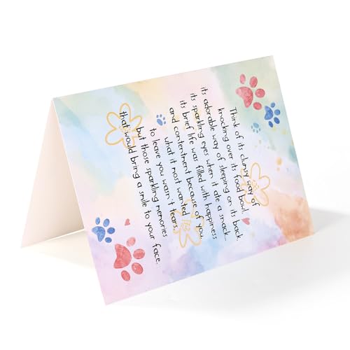 Pet Sympathy Card for Dog & Cat Loss - Rainbow Bridge Design