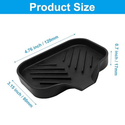 Self-Draining Rubber Soap Dish | Compact Black Bar Soap Holder