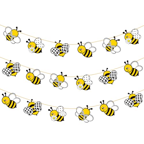 Bee Party Banner Set - 2PCS Honeybee Themed Decorations for Baby Showers