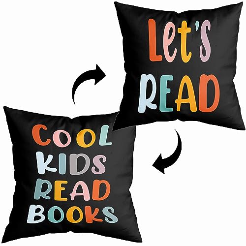 Kids Reading Pillow Cover - 18x18 Cotton Decorative Cushion