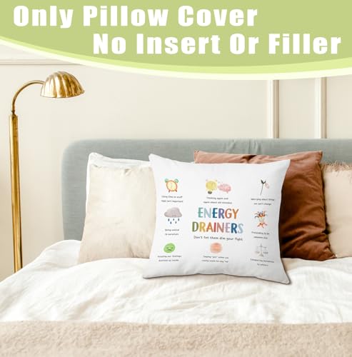 Energy Drainers Boho 18x18 Flannel Pillow Cover for Therapy Office Decor