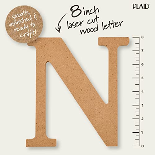 8" Unfinished Wood Letter for DIY Crafts - Plaid