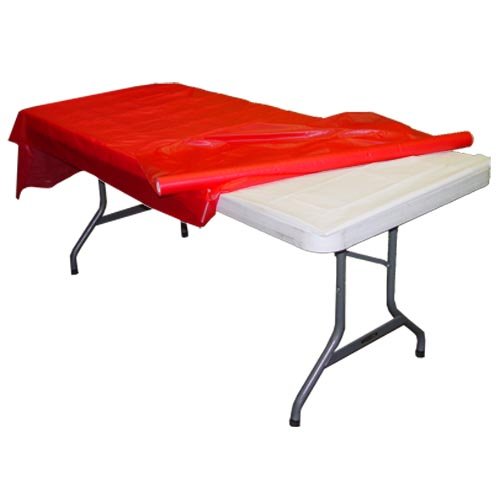 Red Plastic Table Cover Roll 40 x 300 Feet Disposable Party Tablecloth