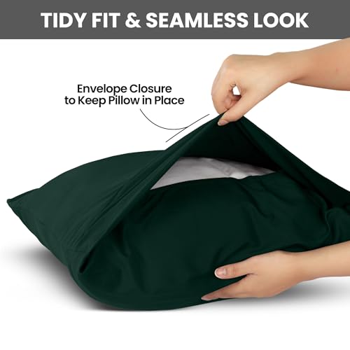 Ultra Soft Pillow Cases Set of 4, Emerald Microfiber Covers