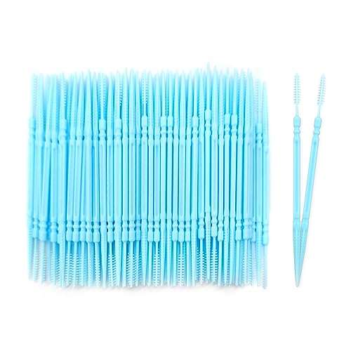 Medsuo Double Head Plastic Dental Toothpicks and Interdental Brushes 100 Pack
