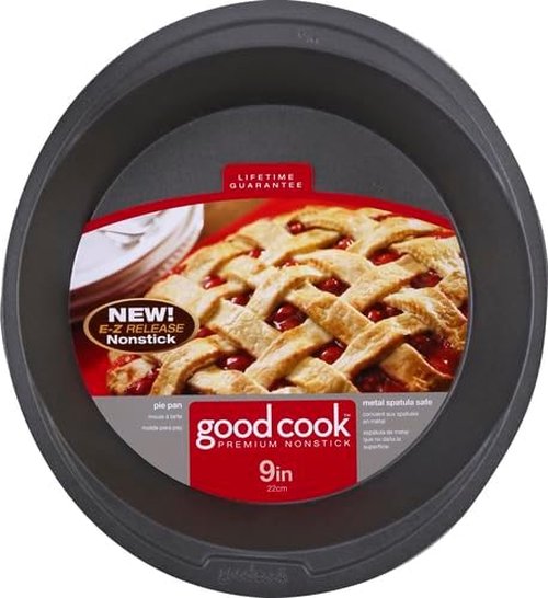 GoodCook Everyday Pie Pan - Scratch-Resistant Nonstick Steel | 9-Inch, Heavy Duty, Gray