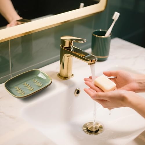 Farielyn-X Ceramic Soap Dish Set - Decorative & Easy to Clean