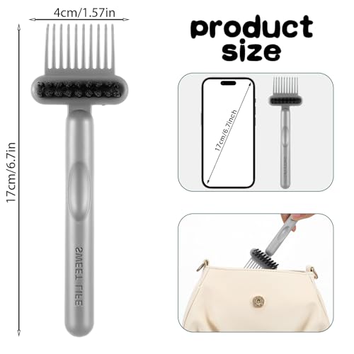 Qianyu 2-in-1 Hair Brush Cleaner Tool & Comb Remover (2-Pack, Grey)
