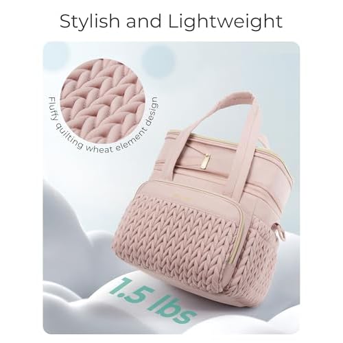 BAGSMART Insulated Lunch Box for Women, Double Deck Leakproof Cooler Bag with Expandable Design for Office Work & Outdoor Picnic