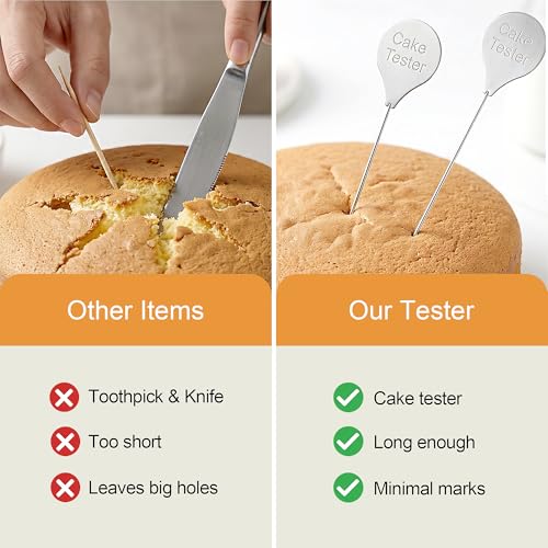 7.6 Inch Stainless Steel Cake Tester - 2PCS Reusable Baking Skewers