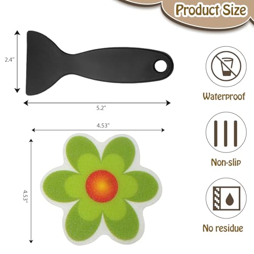 10 Non-Slip Bathtub Stickers - Adhesive Floral Decals for Safety
