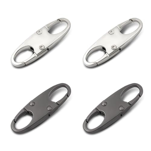 4PCS Zipper Clips Anti Theft - Double Opening Small S Carabiner Clip, Zipper Locks Anti Theft, Holding The Zipper Closed for Backpacks/Keychain/Luggage, Zipper Pull Replacement