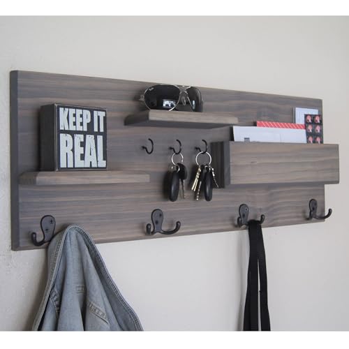 Homanu 10 Pack Black Double Prong Coat Hooks with Screws