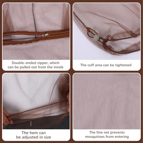 2 Pack Mosquito Jacket Insect Protection Mosquito Repellent Clothing Unisex Adjustable Size Breathable Suit Invisible Net Light Keep Safe Cool for Camping Outdoor Activities