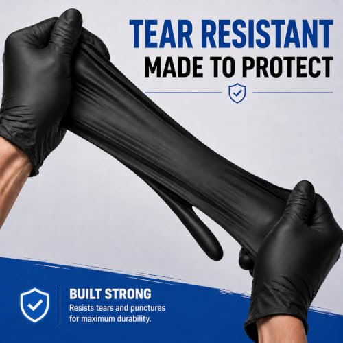 Black Nitrile Disposable Gloves - Food Grade, 5 Mil, XLarge, 100 Count
